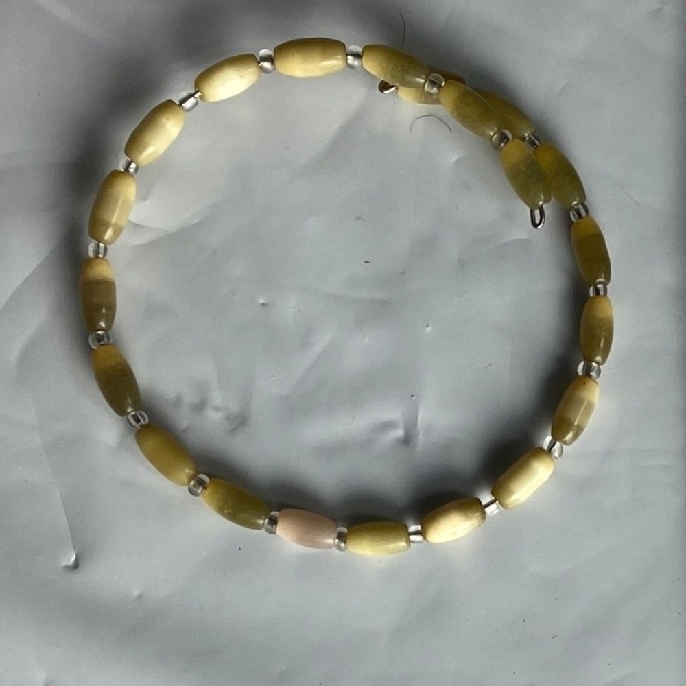 Beaded Stretch Bracelet Natural Stone Beads Silver‎ Accents Women